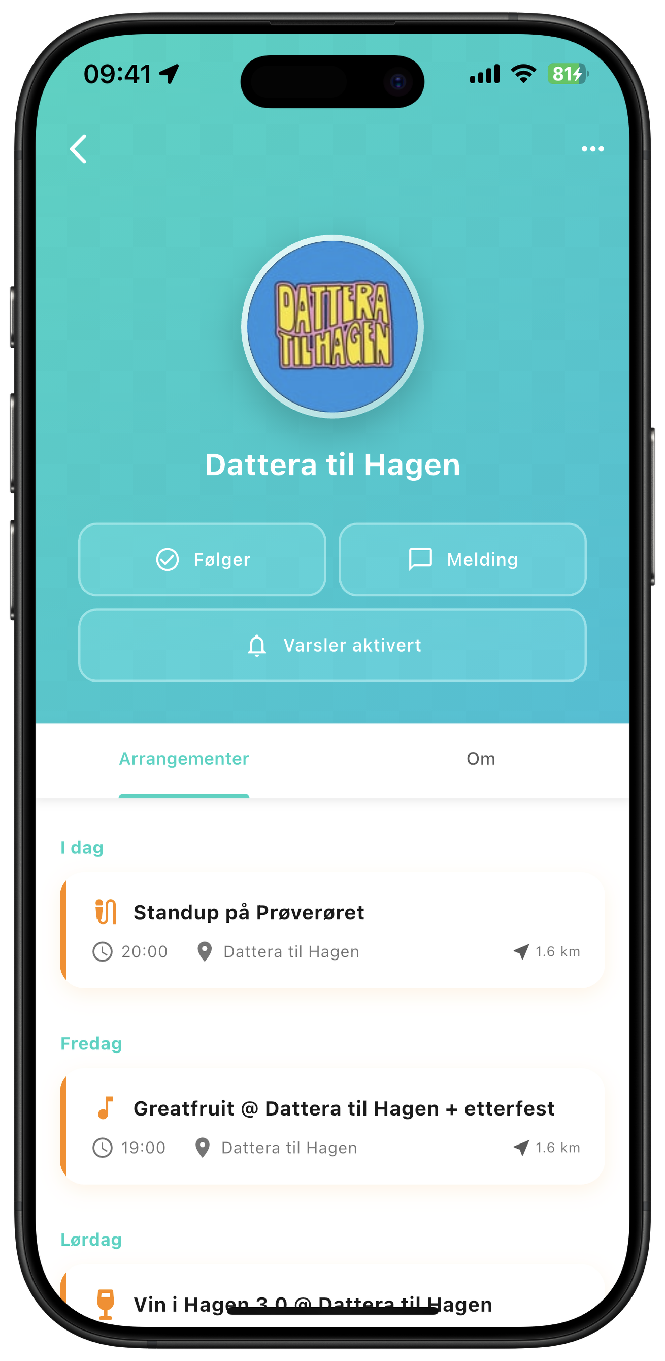 Arrangørprofil i ZynkUp