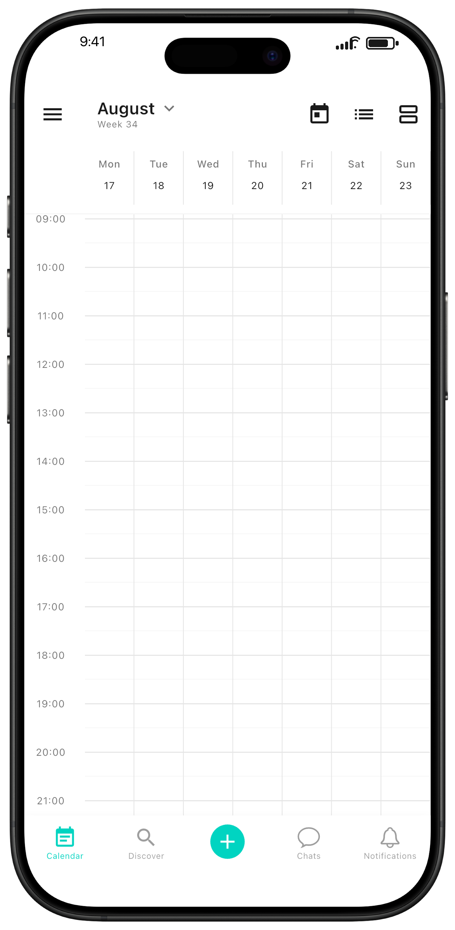 Before: empty calendar