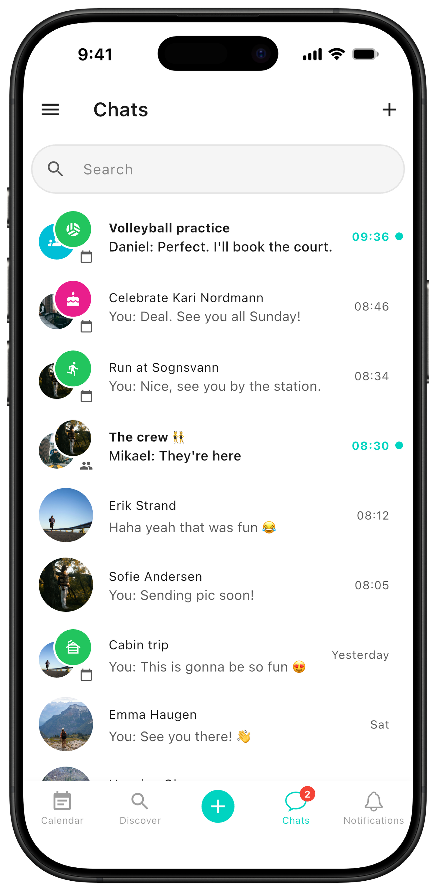 Message overview in ZynkUp