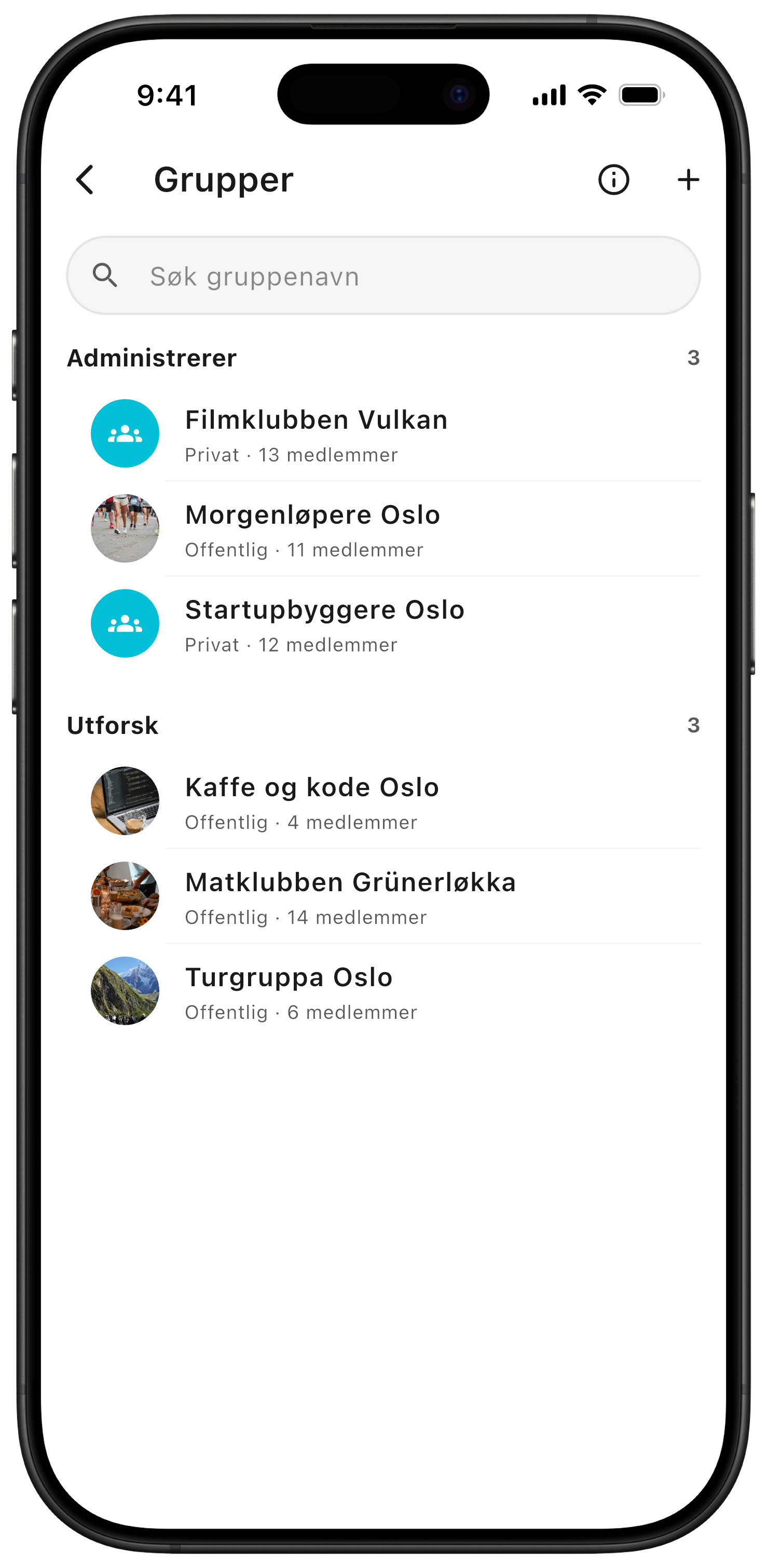 Gruppeoversikt i ZynkUp